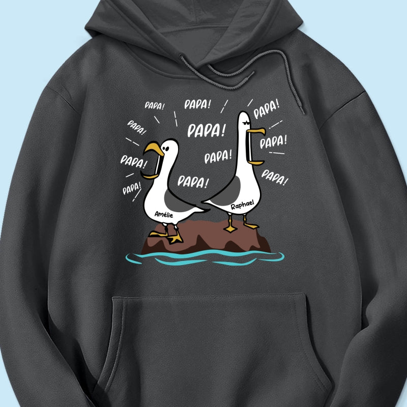 Mouettes Papa! Papa! Papa! – T-shirt Personnalis – Cadeau Rigolo pour la Fte des Pres