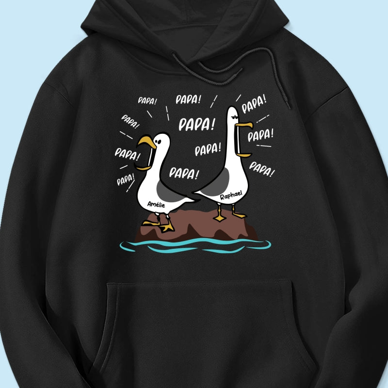 Mouettes Papa! Papa! Papa! – T-shirt Personnalis – Cadeau Rigolo pour la Fte des Pres