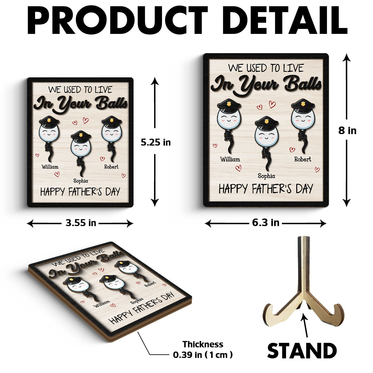 We Used To Live In Your Balls  Gift Personalized 2-Layer Wooden Plaque