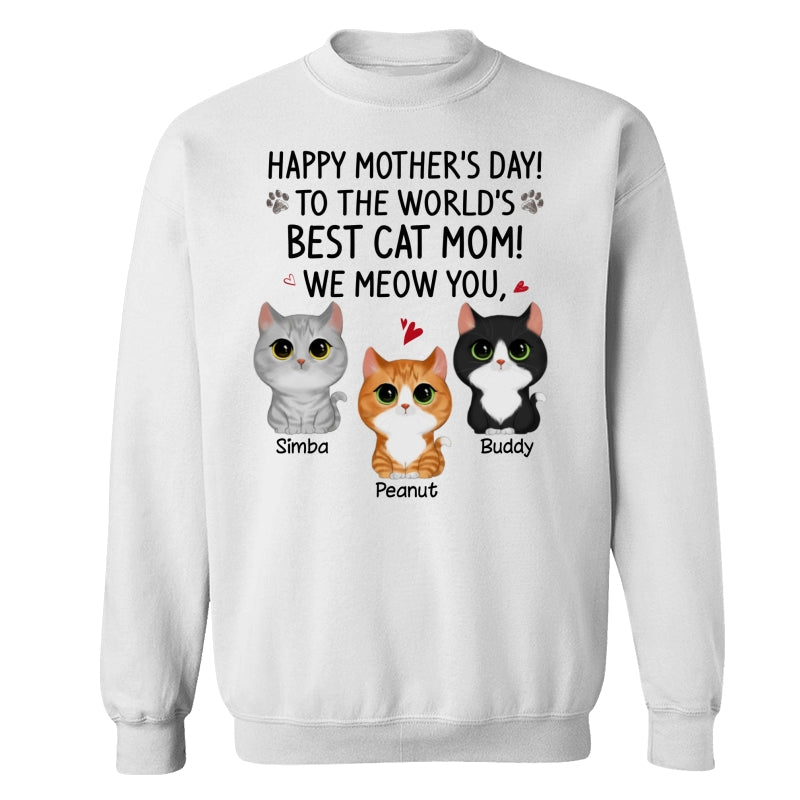 Happy Mother‘s Day Best Cat Mom Watercolor Cute Cats Personalized Shirt