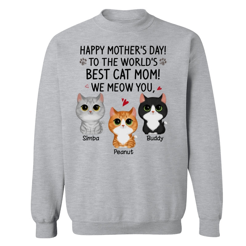 Happy Mother‘s Day Best Cat Mom Watercolor Cute Cats Personalized Shirt