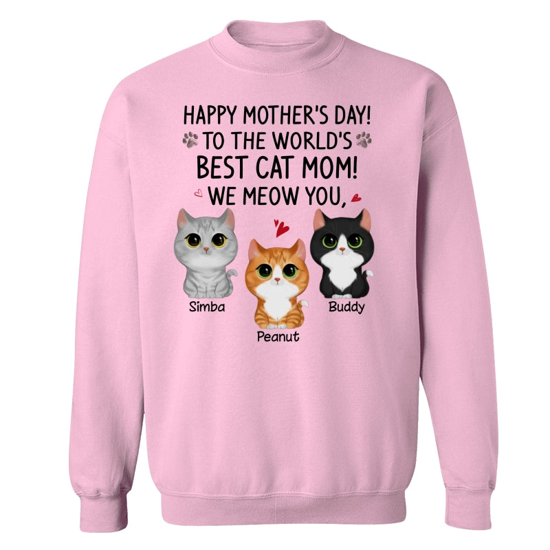 Happy Mother‘s Day Best Cat Mom Watercolor Cute Cats Personalized Shirt