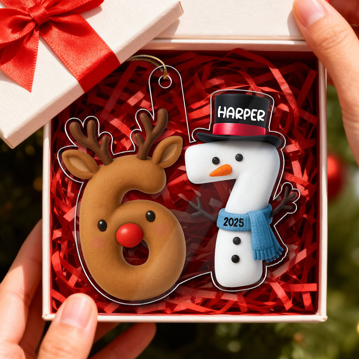 3D Effect 67 Six Seven 2025 Slang Christmas Various Designs - Personalized Acrylic Ornament - Funny Christmas Gift For Teen, Grandkid, Gen Alpha