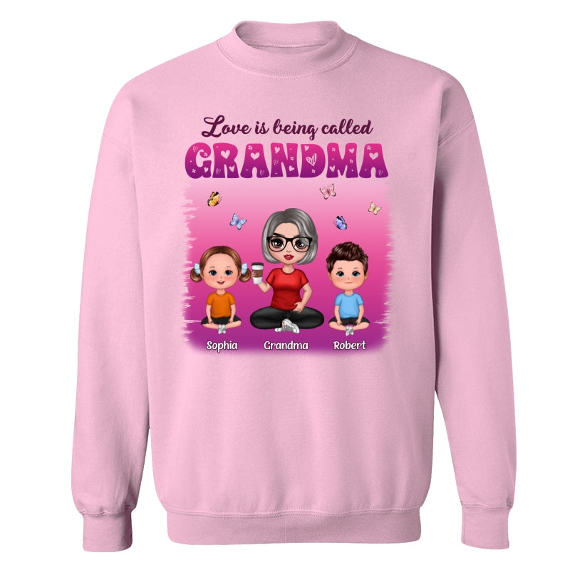 Colorful Love Is Being Call Grandma Sitting Kids Personalized Shirt