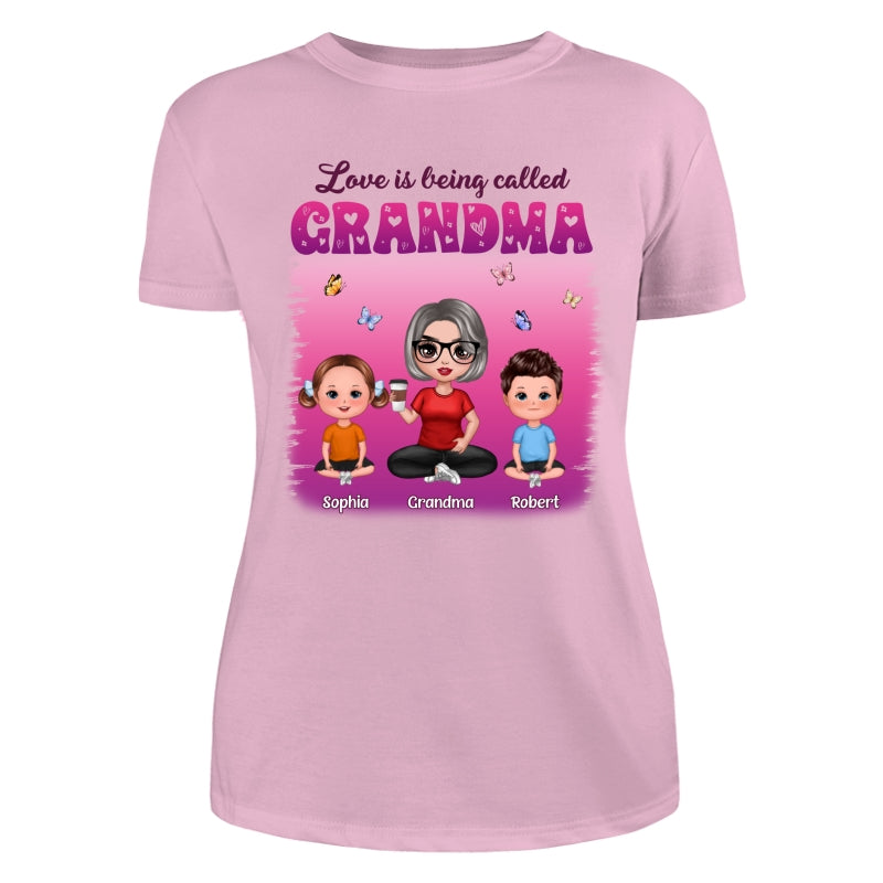 Colorful Love Is Being Call Grandma Sitting Kids Personalized Shirt