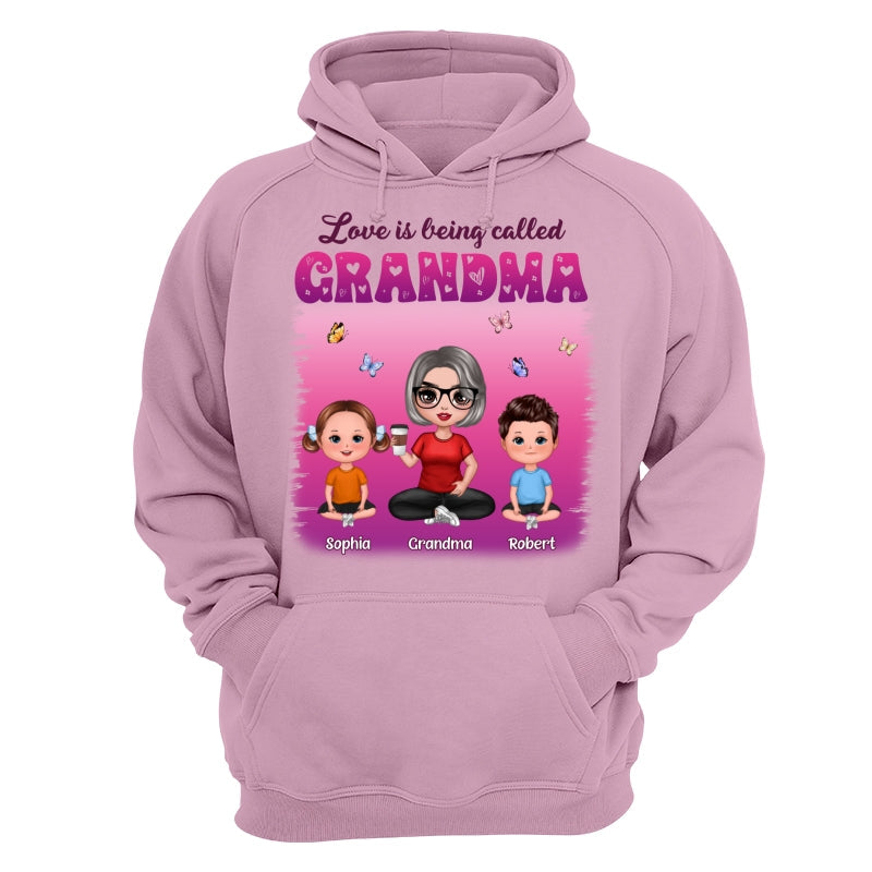 Colorful Love Is Being Call Grandma Sitting Kids Personalized Shirt