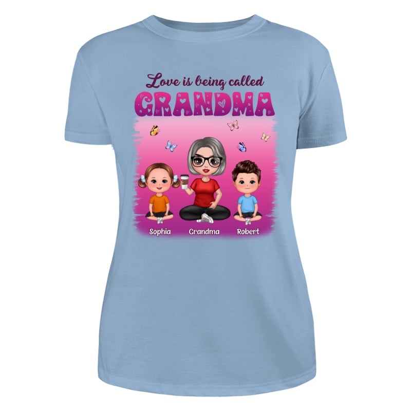 Colorful Love Is Being Call Grandma Sitting Kids Personalized Shirt