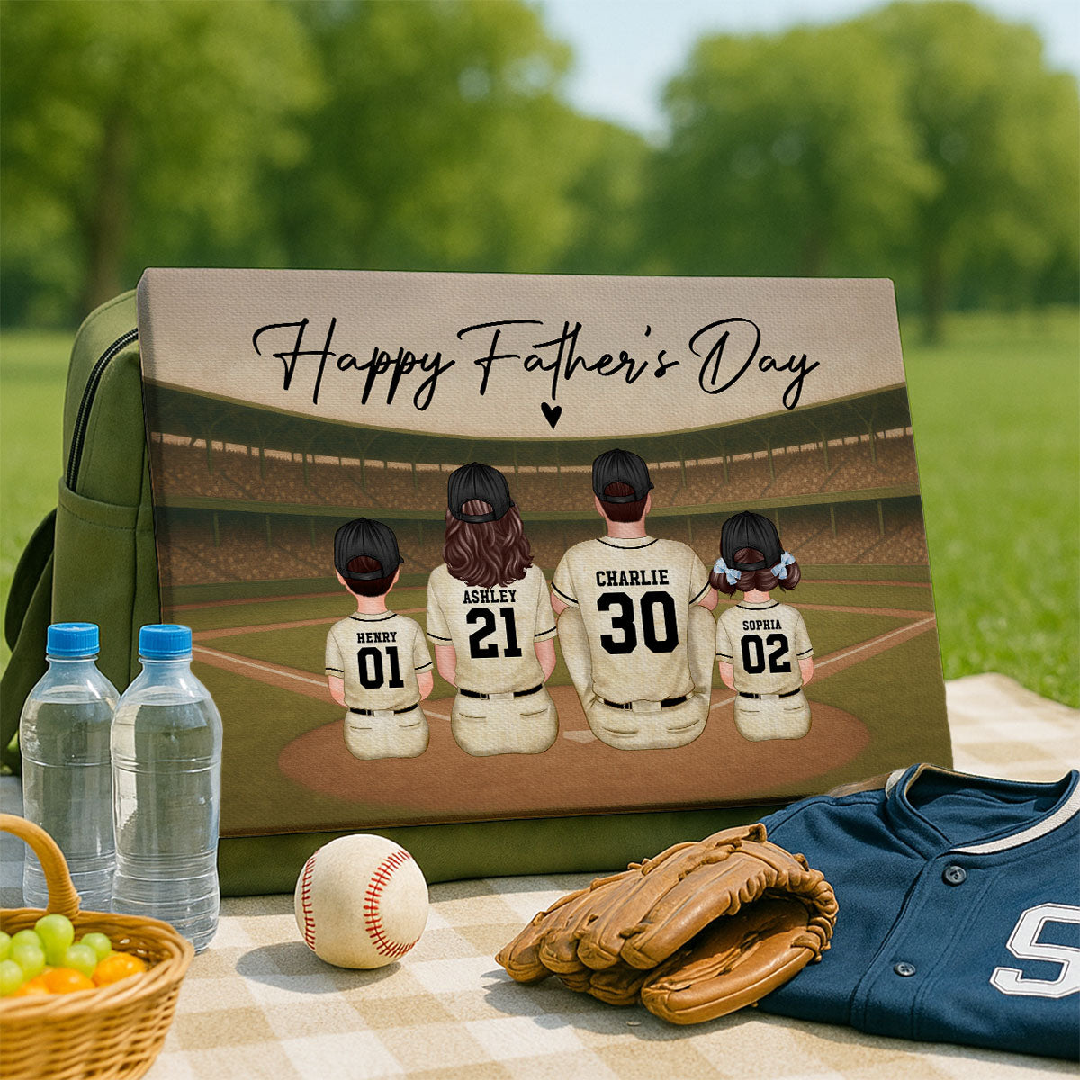 Retro Vintage Baseball Daddy's Dream Team Personalized Wrapped Canvas| Heartfelt Birthday Gift For Dad