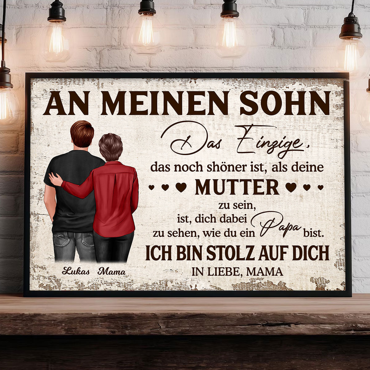An meinen Sohn - Alles Gute zum Vatertag - Personalisiertes Poster - Vatertagsgeschenk fr den Sohn