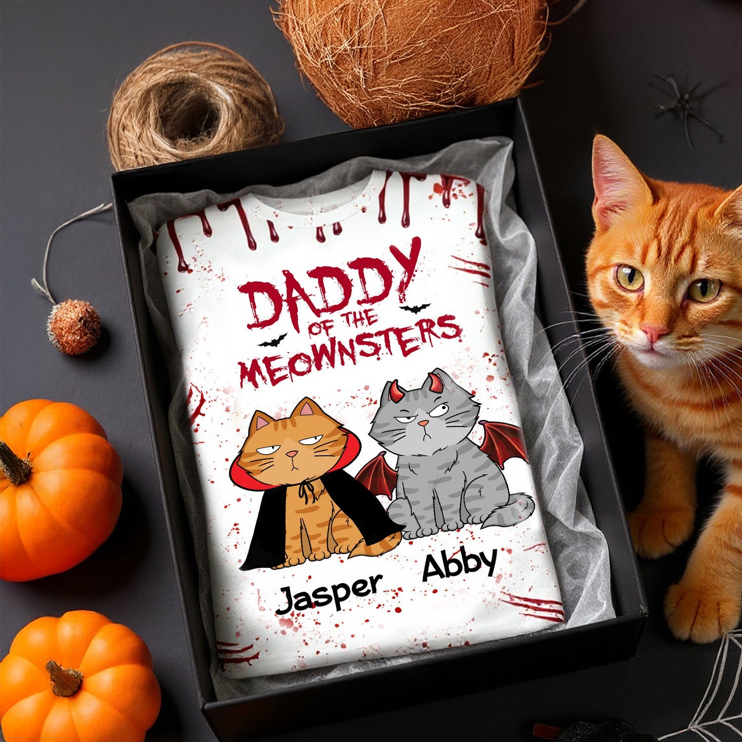 Halloween Mommy Daddy Of The Monsters Cats - Personalized 3D Shirt