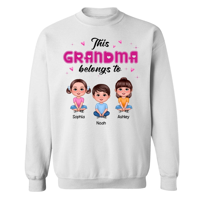 This Grandma Mom Belongs To Pretty Doll Kids Personalized Shirt
