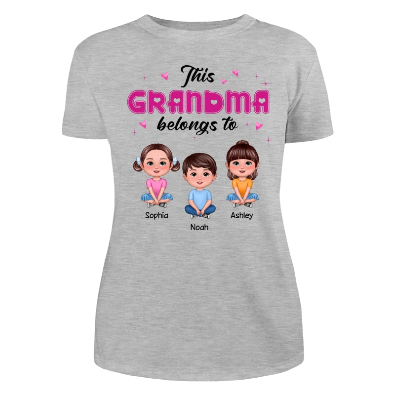 This Grandma Mom Belongs To Pretty Doll Kids Personalized Shirt