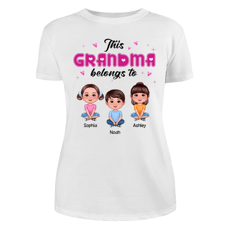 This Grandma Mom Belongs To Pretty Doll Kids Personalized Shirt