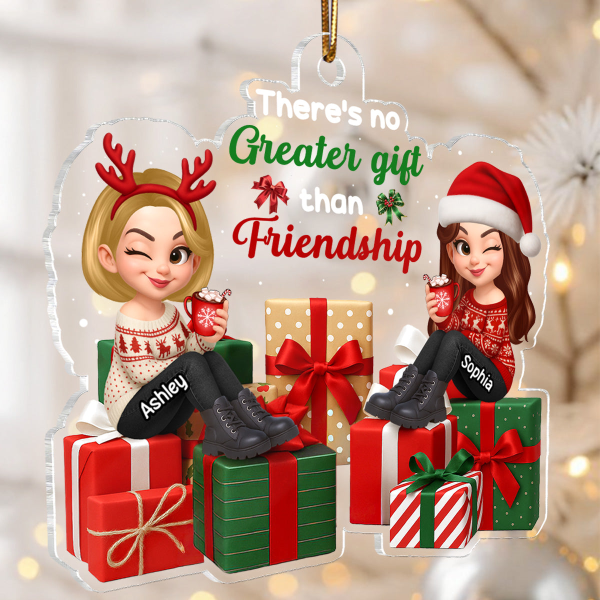 There's No Greater Gift Than Besties - Personalized Acrylic Ornament