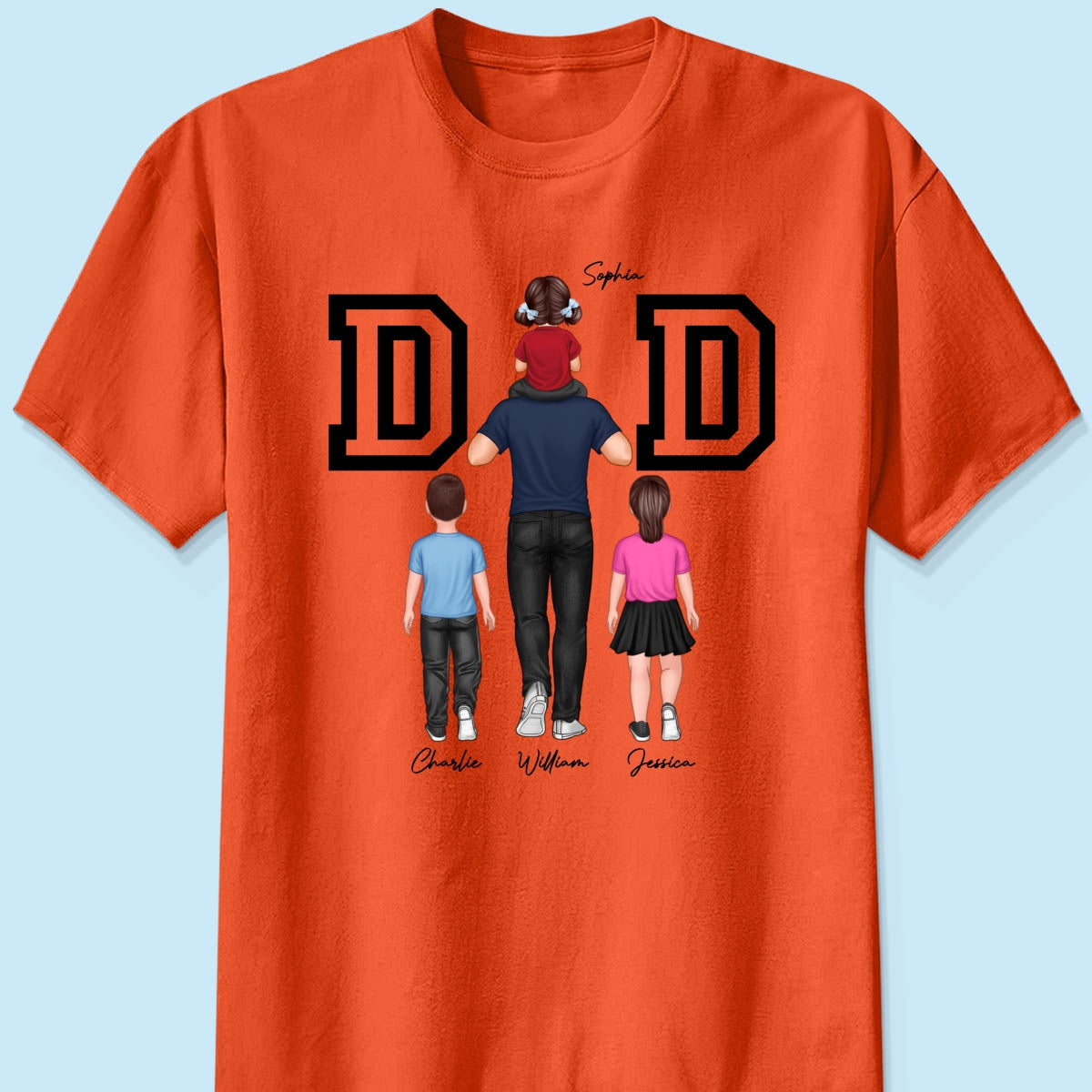 DAD Piggy Back Happy Father‘s Day Personalized Shirt