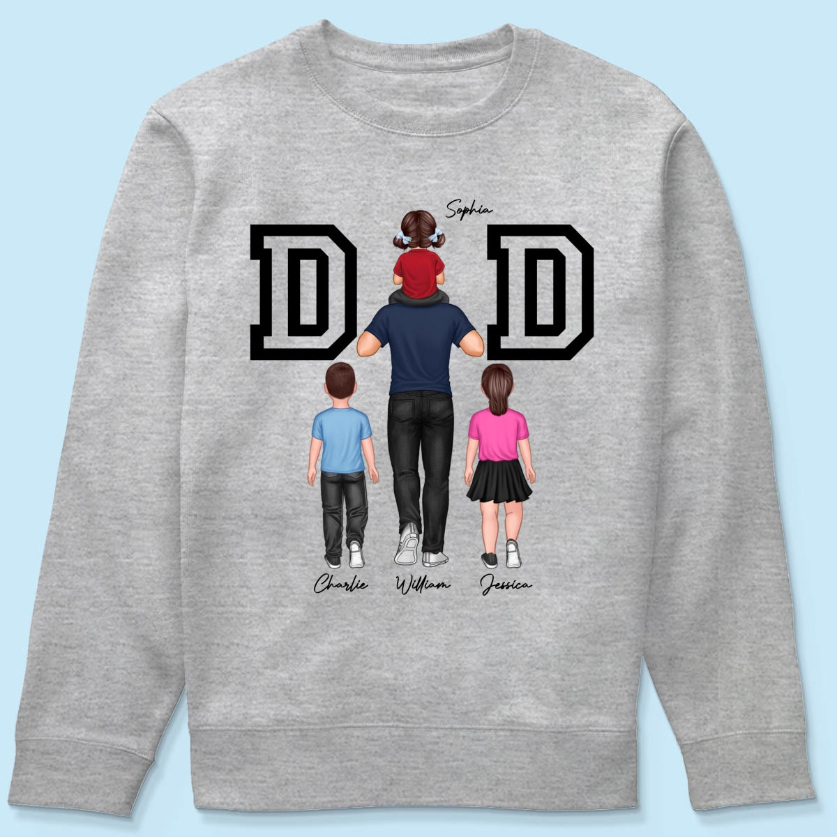 DAD Piggy Back Happy Father‘s Day Personalized Shirt