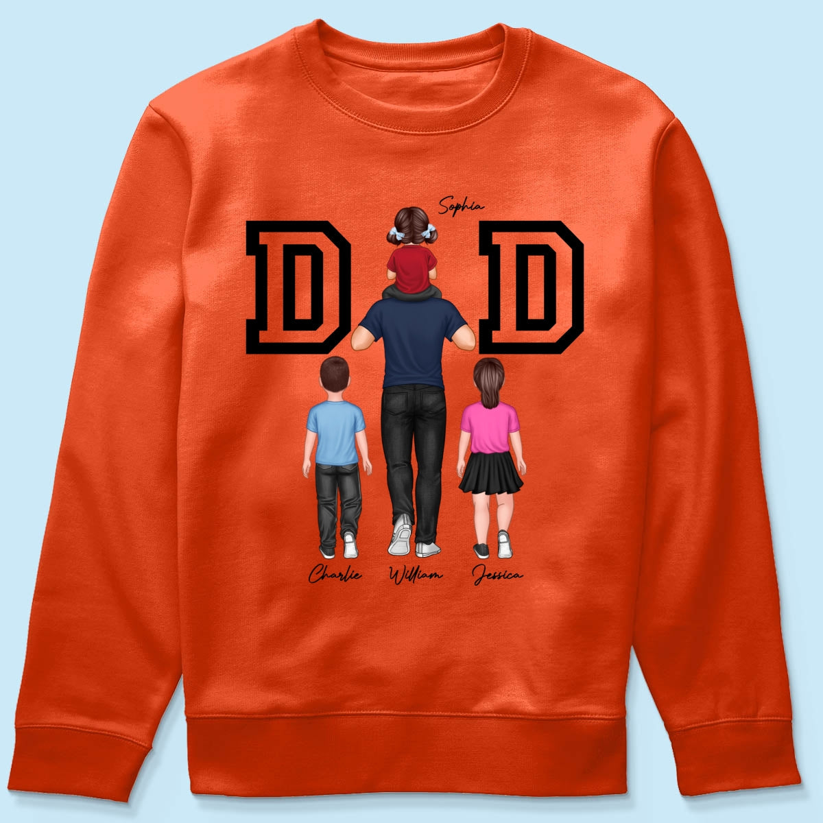 DAD Piggy Back Happy Father‘s Day Personalized Shirt