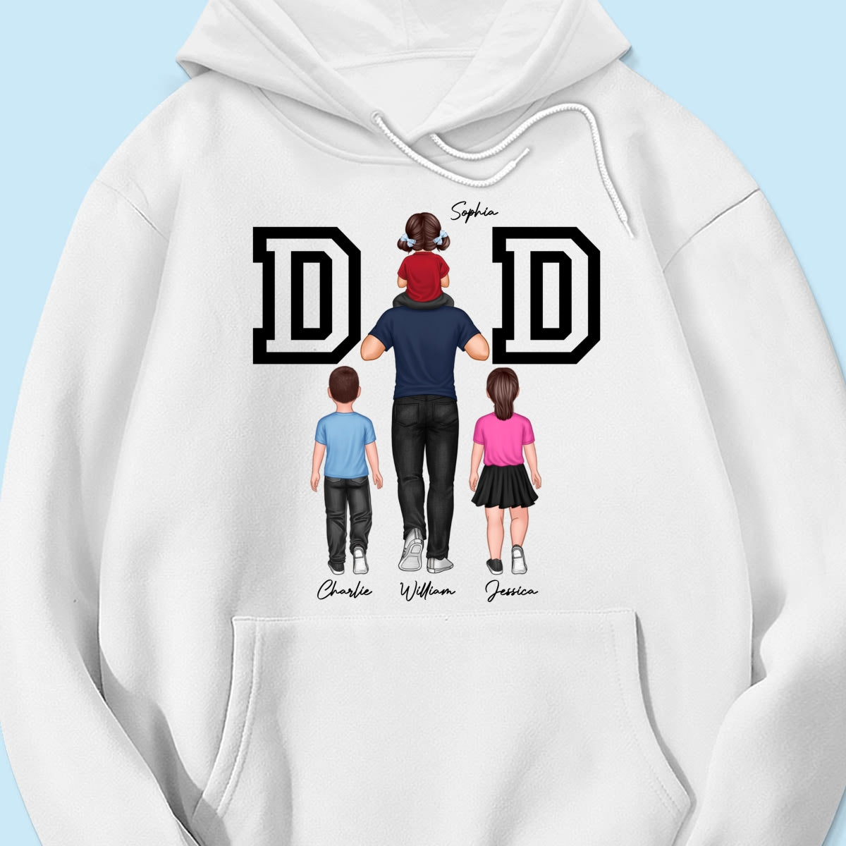 DAD Piggy Back Happy Father‘s Day Personalized Shirt
