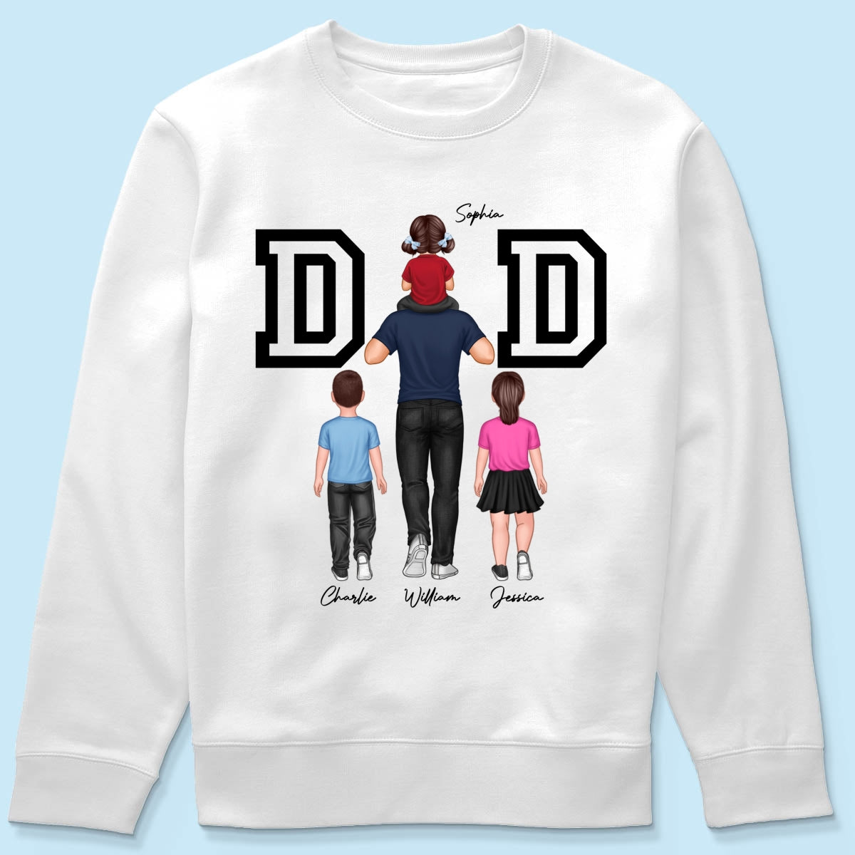 DAD Piggy Back Happy Father‘s Day Personalized Shirt