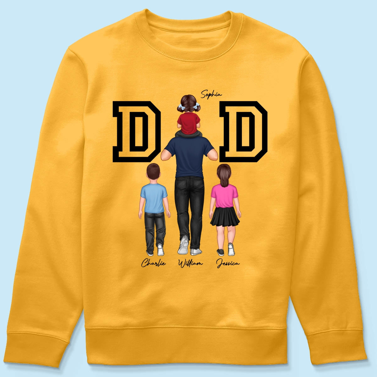DAD Piggy Back Happy Father‘s Day Personalized Shirt