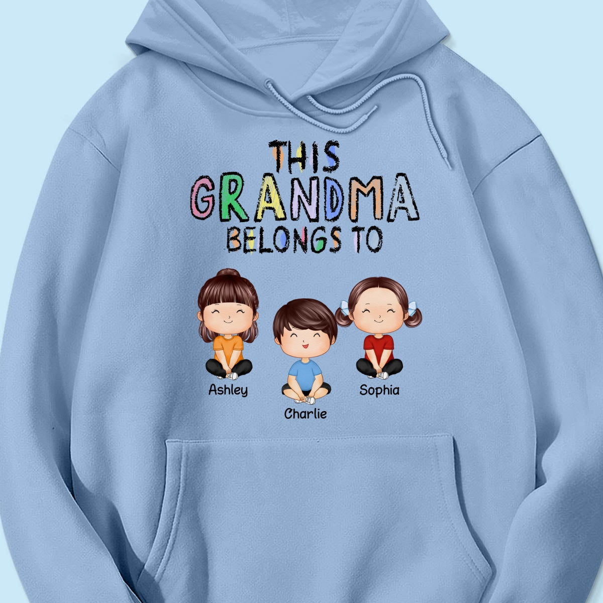 This Grandma Belongs To Grandkids Crayon Personalized Shirt