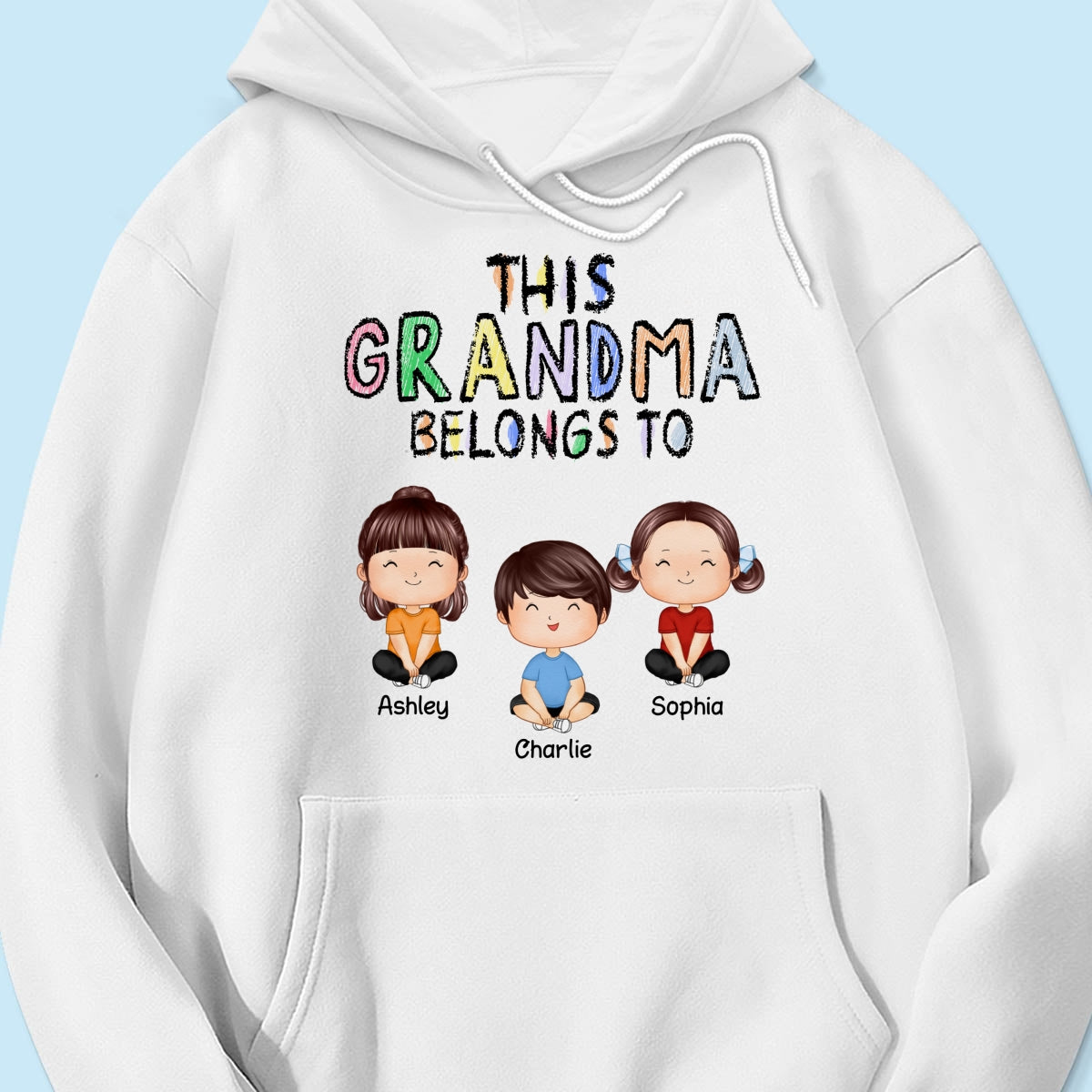 This Grandma Belongs To Grandkids Crayon Personalized Shirt
