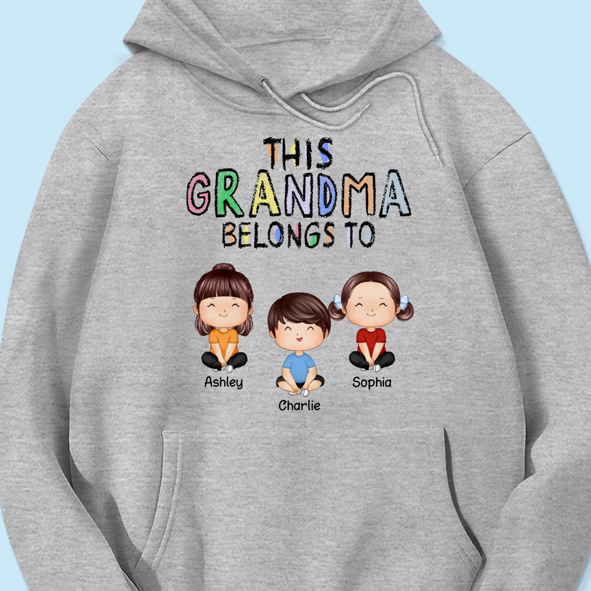 This Grandma Belongs To Grandkids Crayon Personalized Shirt