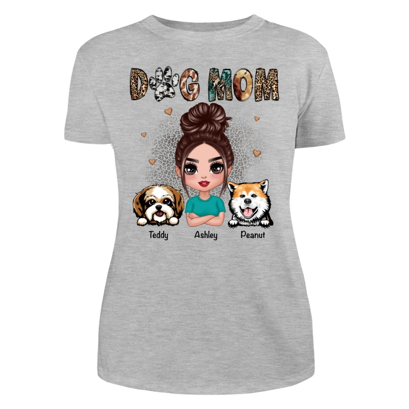 Animal Patterns Dog Mom Peeking Dogs Personalized Shirt