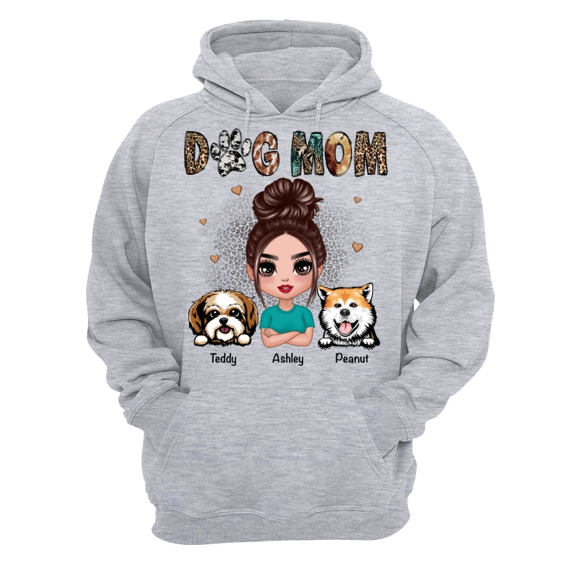 Animal Patterns Dog Mom Peeking Dogs Personalized Shirt