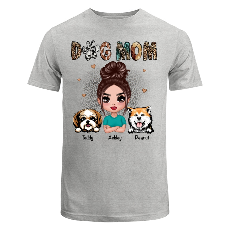 Animal Patterns Dog Mom Peeking Dogs Personalized Shirt