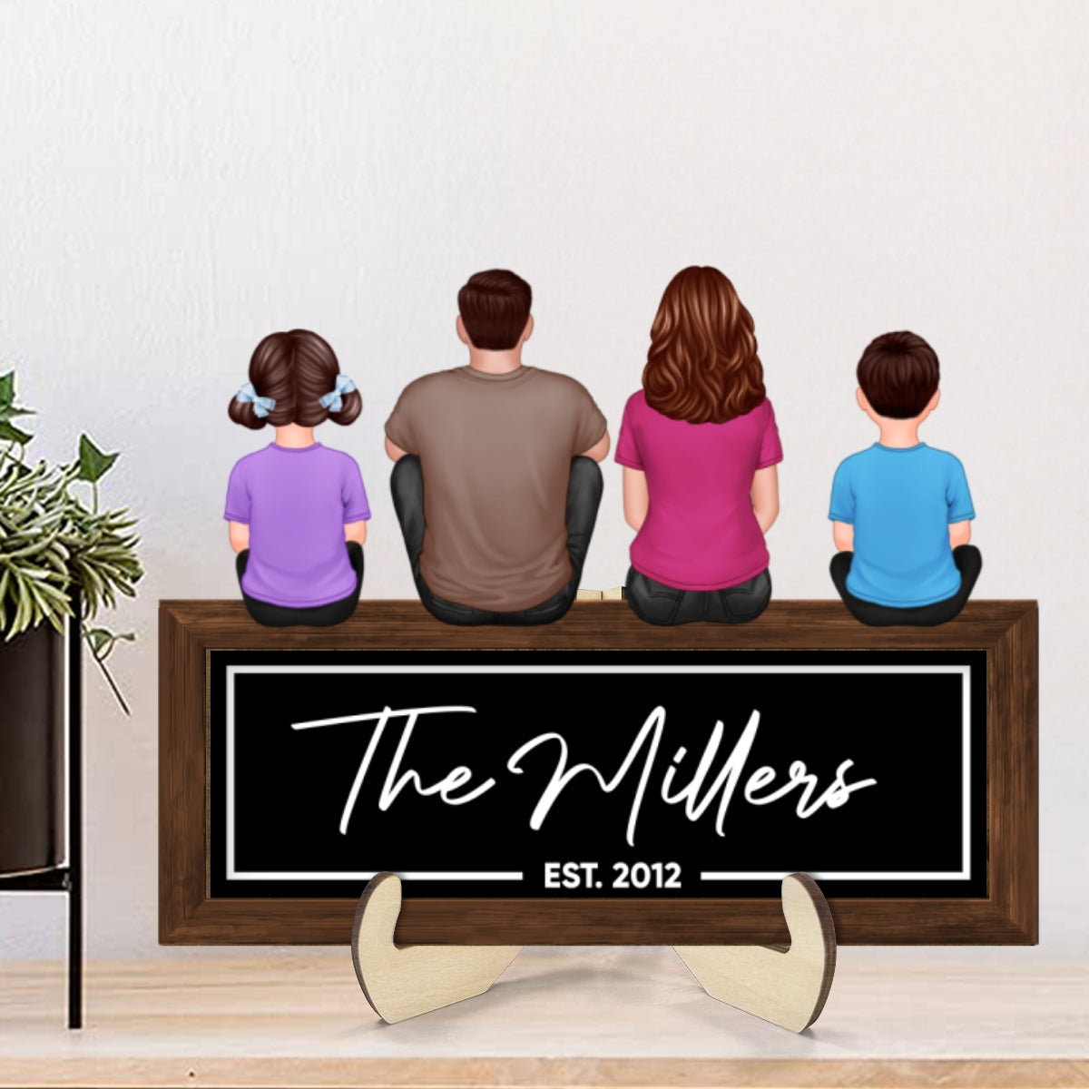 Dad's Pride - Family Showcase Wooden Plaque -  Gift
