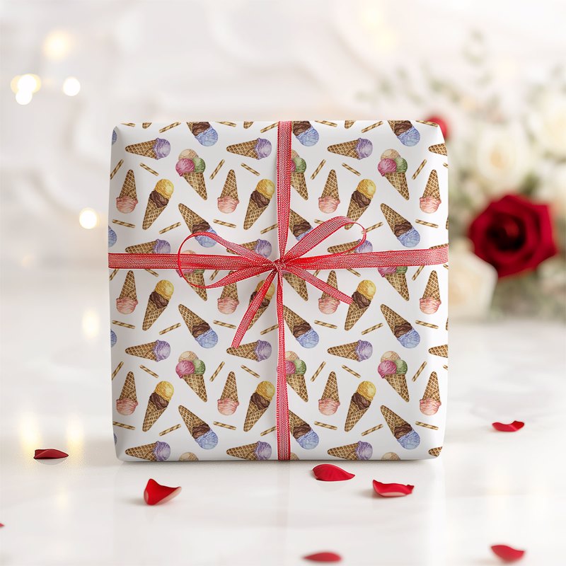 Ice Cream Cones Gift Wrapping Paper