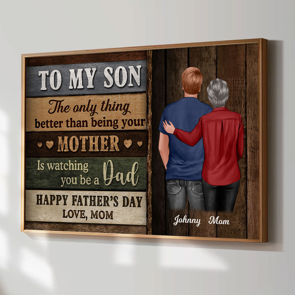 Colored Wood Pallets To My Son Happy Father's Day - Personalized Poster - Gift For Son