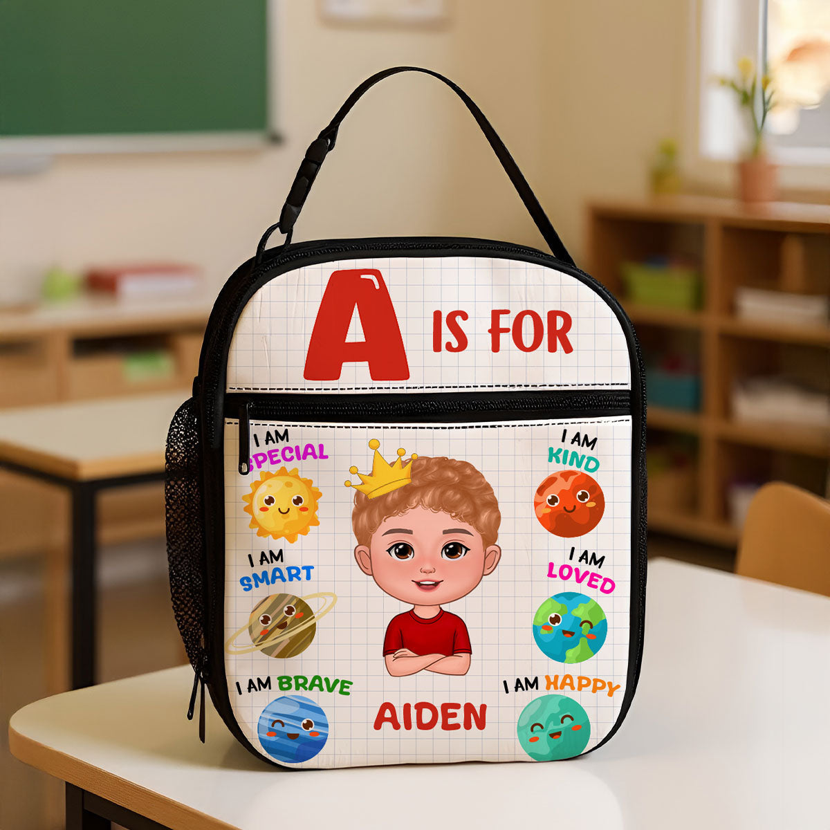 Back To School Gift for Kids, I Am Special Smart Brave Kind Loved Happy Personalized Lunch Bag