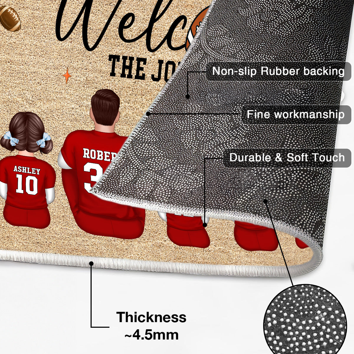 Welcome Football Season Family Decor Personalized Doormat