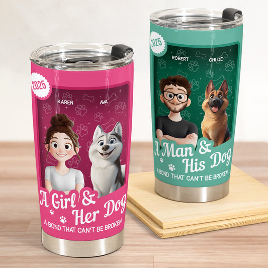 A Girl & Her Dogs Have An Unbreakable Bond Toy Box - Personalized Tumbler Cup