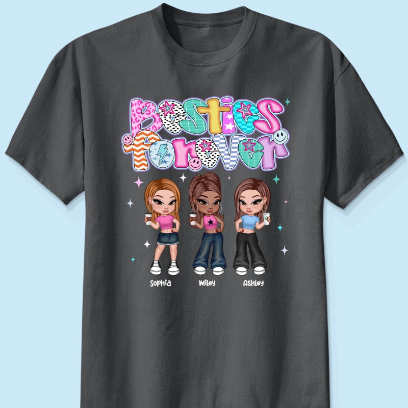 Colorful Preppy Style Y2K Besties Personalized Shirt