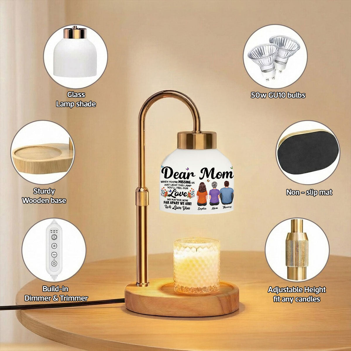 Dear Mom When You Are Missing Us - Personalized Candle Warmer Lamp - Mother's Day Gift For Mom