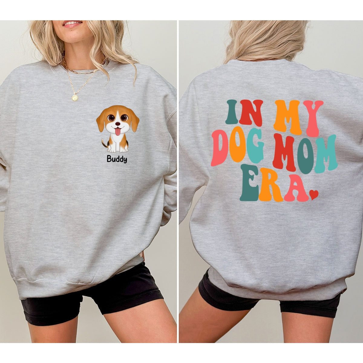 In My Dog Mom Era Cute Dogs Personalized Double Sided Sweatshirt