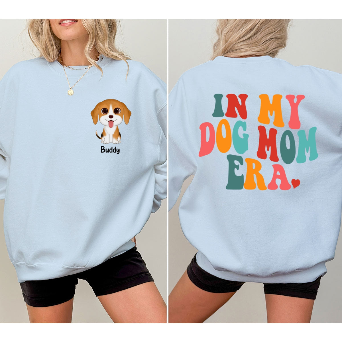 In My Dog Mom Era Cute Dogs Personalized Double Sided Sweatshirt