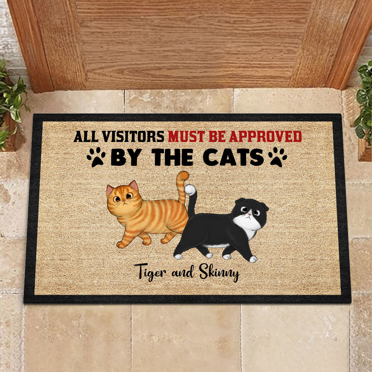 All Visitors Must Be Approved By Cats Home Decor Gift For Cat Lovers Personalized Doormat