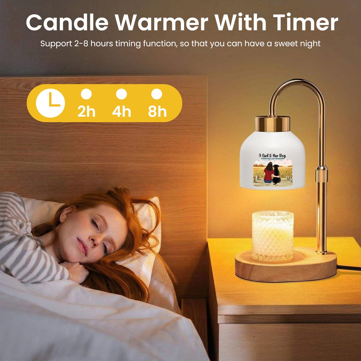 A Girl & Her Dog A Bond That Can't Be Broken - Personalized Candle Warmer