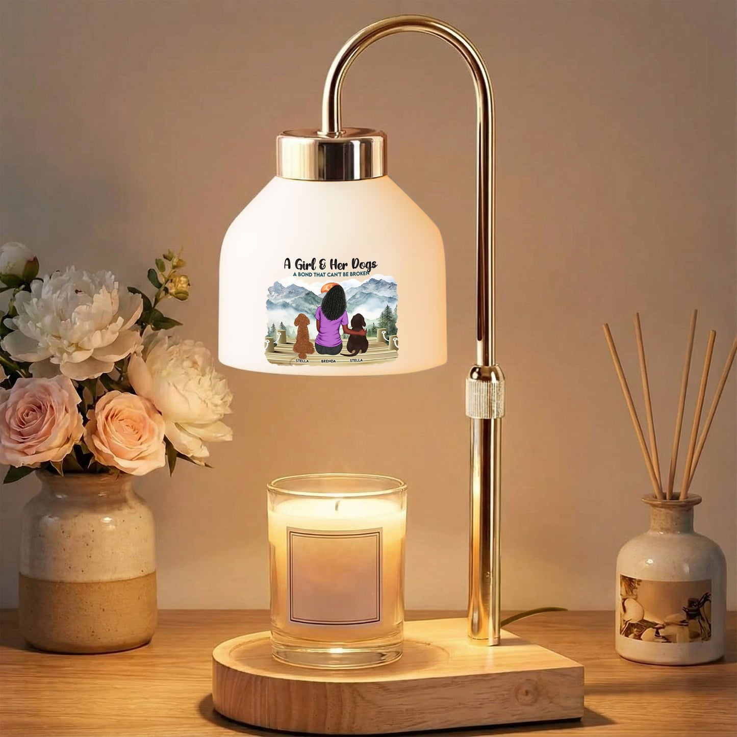 A Girl & Her Dog A Bond That Can't Be Broken - Personalized Candle Warmer