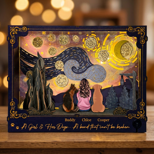 A Girl & Her Dogs A Bond That Can't Be Broken - Personalized DIY Book Nook Kit