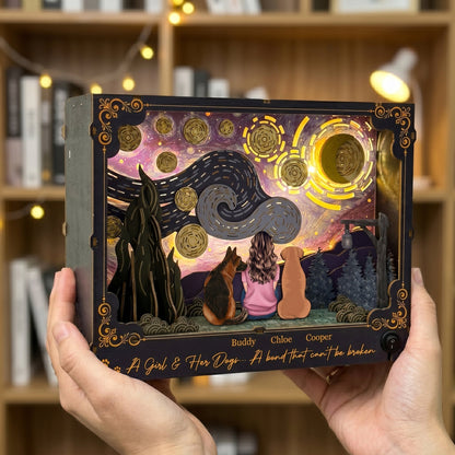 A Girl & Her Dogs A Bond That Can't Be Broken - Personalized DIY Book Nook Kit