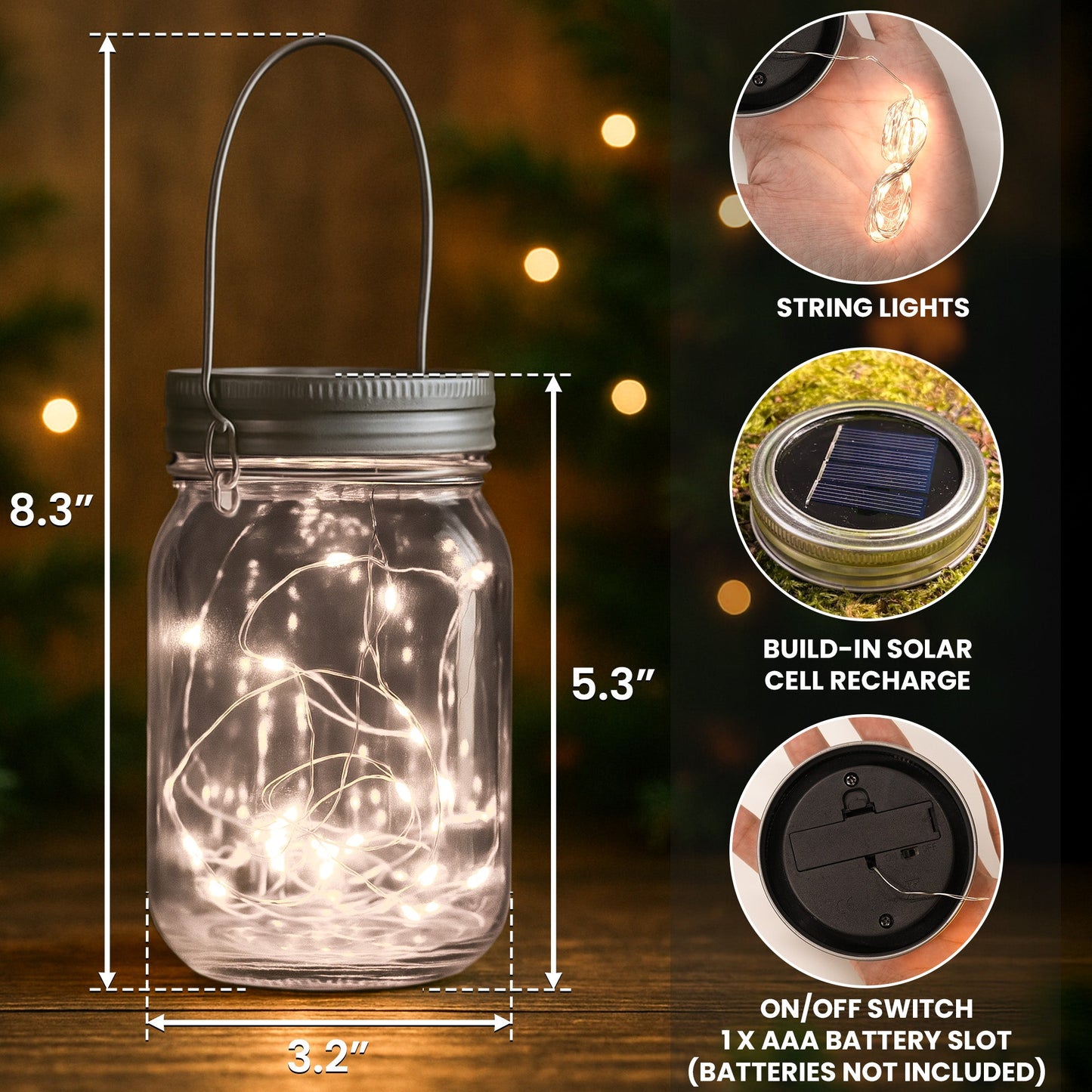Adventure Partners For Life Couple Gift - Personalized Solar Mason Jar Light