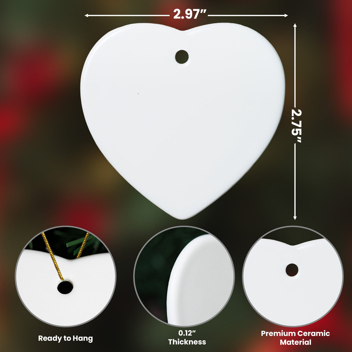 Always & Forever In Our Hearts Memorial - 2D Sea Glass Effect Christmas Ornament