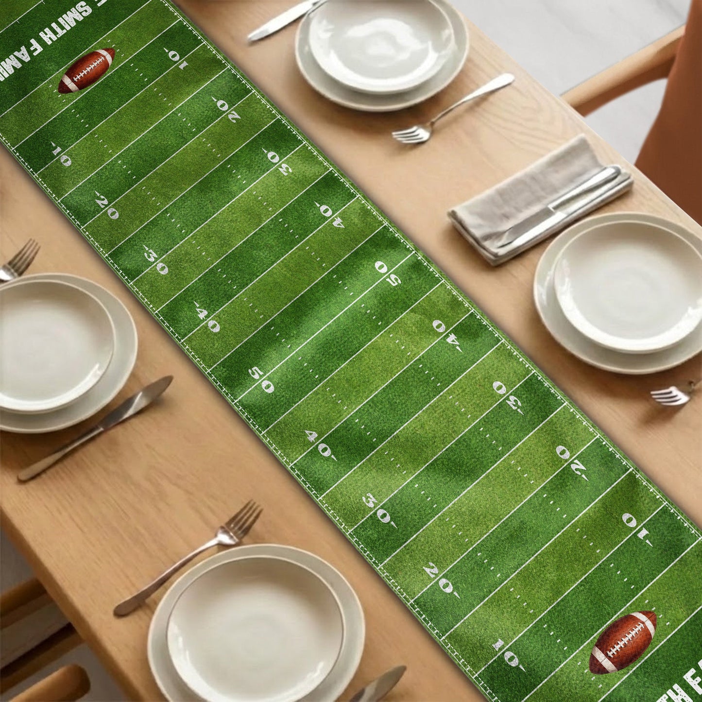 American Football, Custom Family Name - Personalized Table Runner