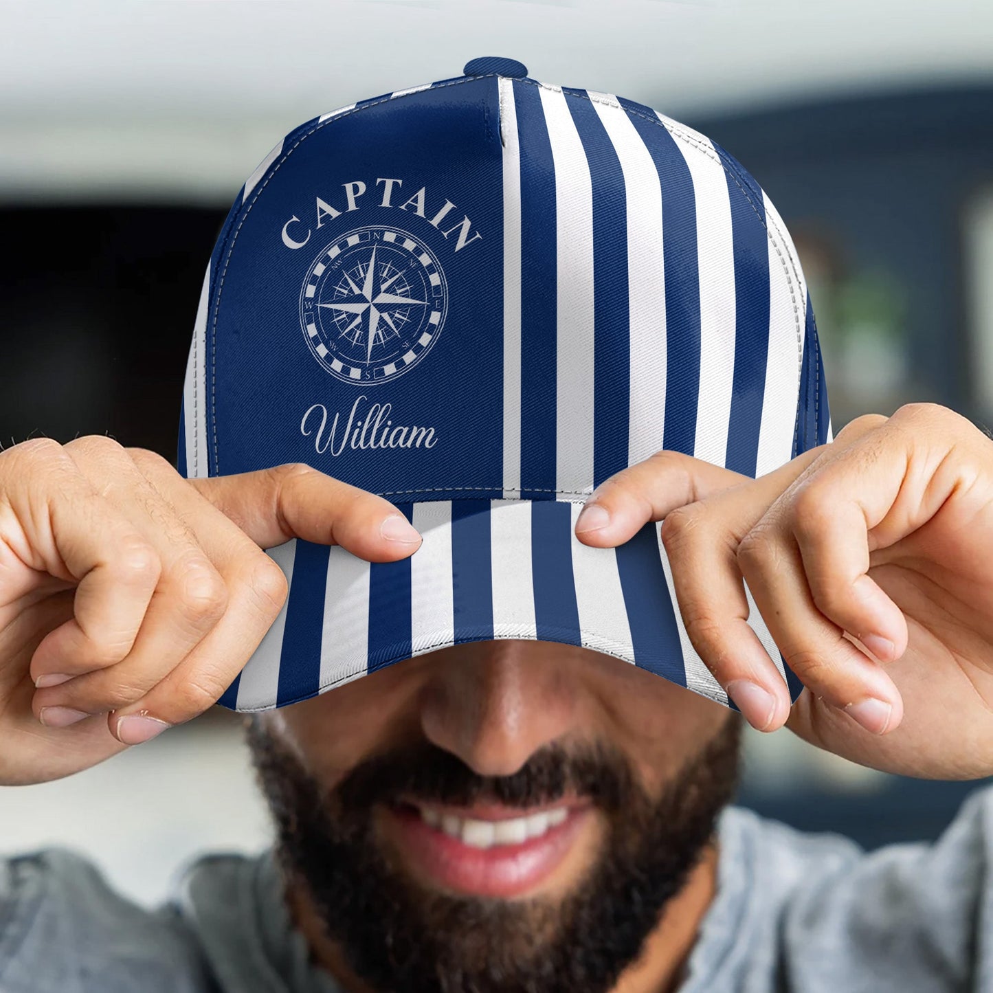 Anchor Compass Sailing Boat Cap, Custom Name - Personalized Cap