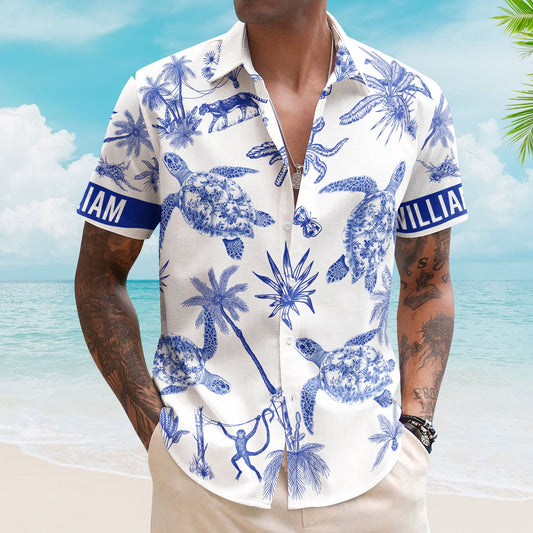 Animals Chinoiserie Toile De Jouy - Personalized Hawaiian Shirt